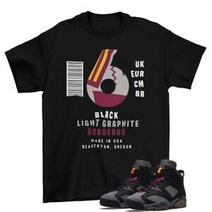Box Label Shirt Black To Match Air Jordan 6 Bordeaux